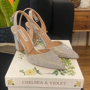 Chelsea & Violet Silver Sparkling Women's Heels